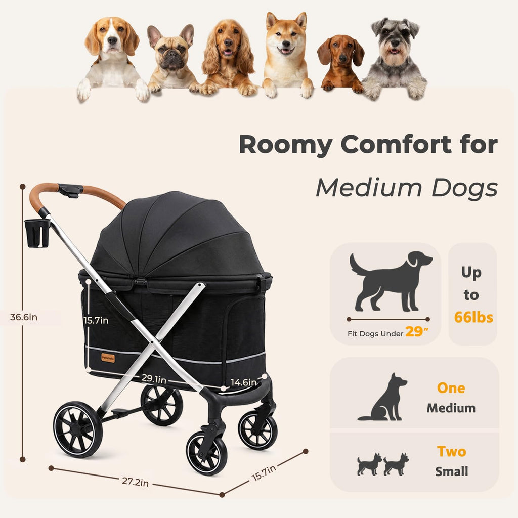 dog stroller for medium and small dogs, lightweight shown in use