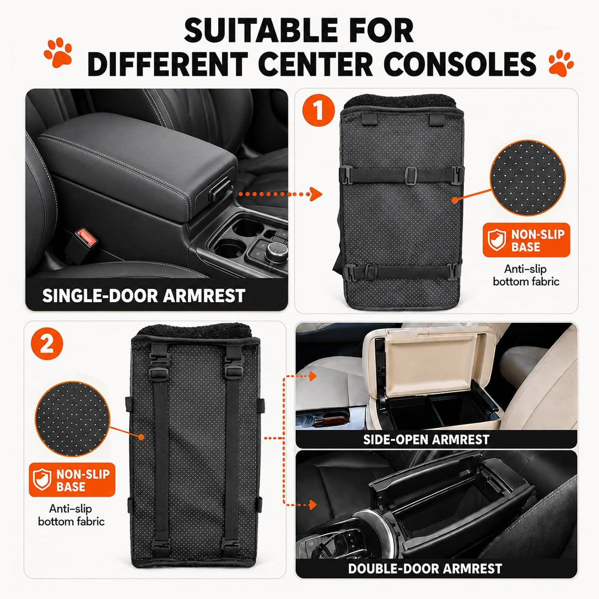 center console dog car seat for small dogs, side view