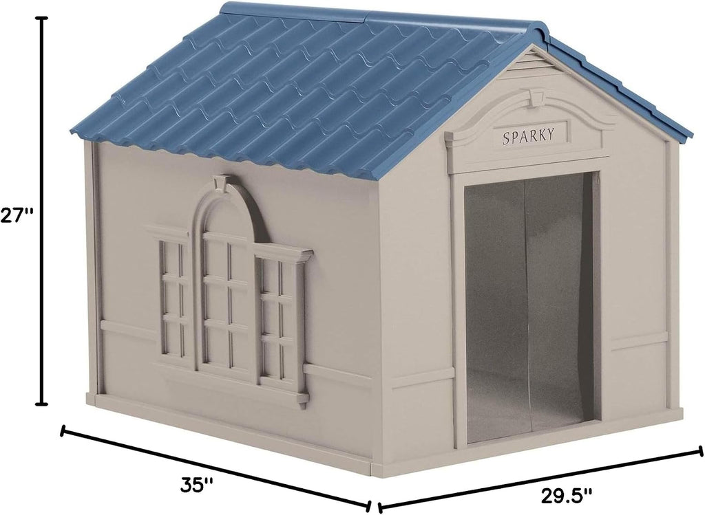 suncast outdoor dog house with door - water, view 10