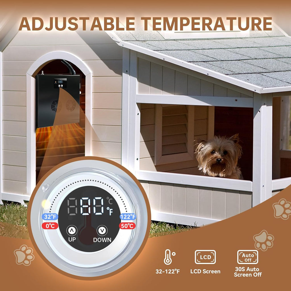 briidea 400w dog house heater with ptc rapid, close-up detail