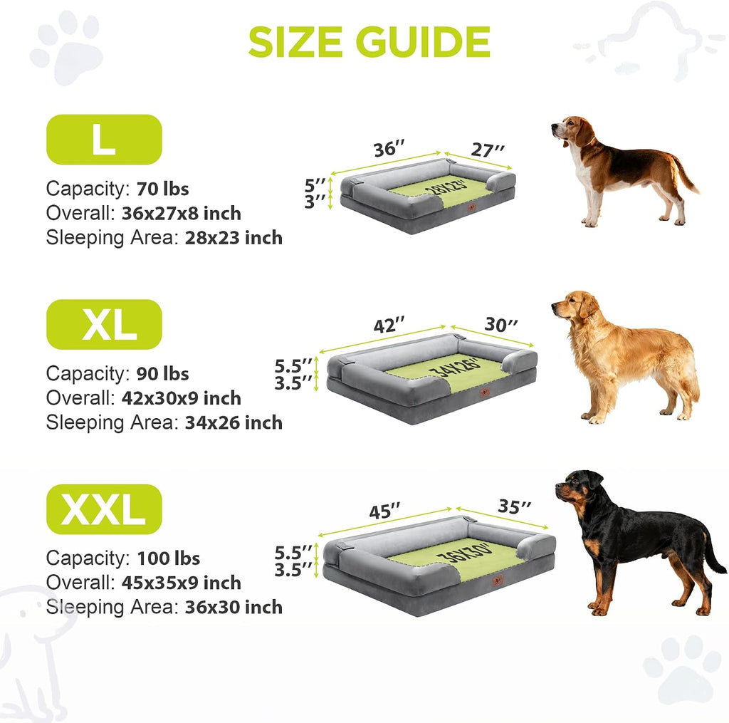 waterproof orthopedic dog bed for extra large sized, side view