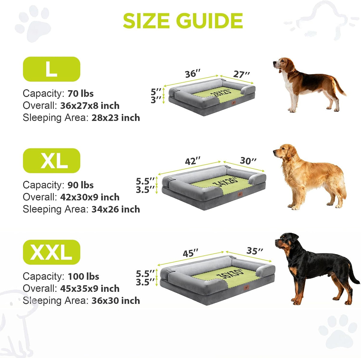 waterproof orthopedic dog bed for extra large sized, side view