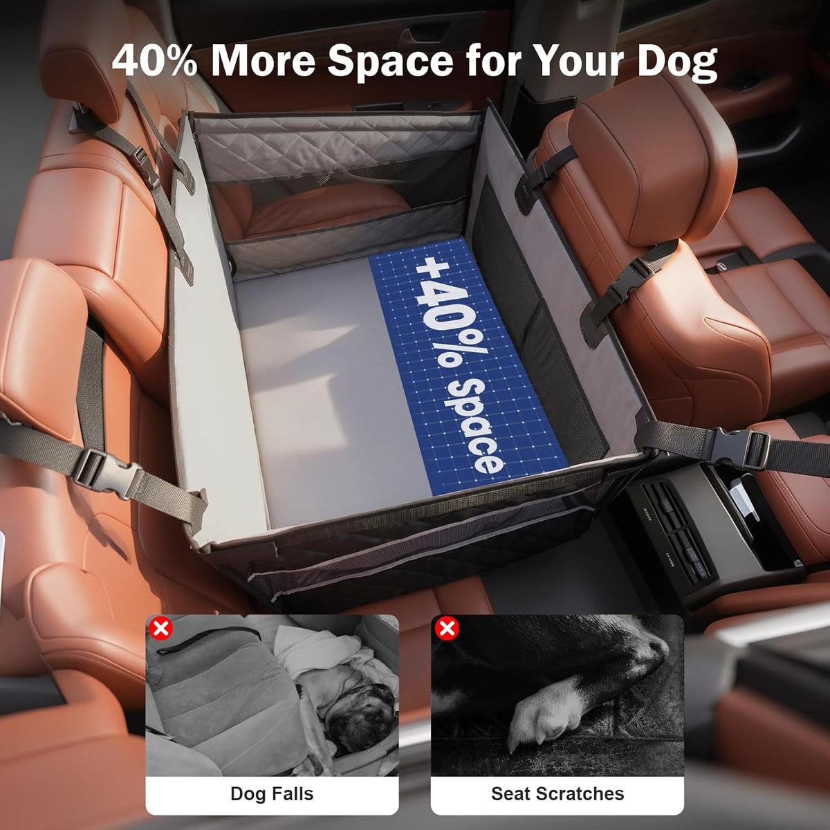 mixjoy dog car seat for large medium dogs, close-up detail
