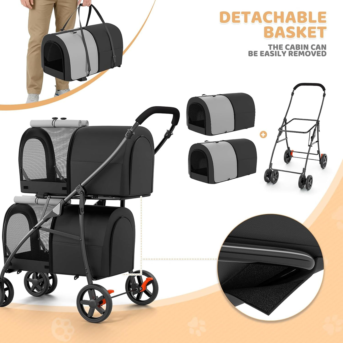 magshion double pet strollers for 2 dogs &, view 9