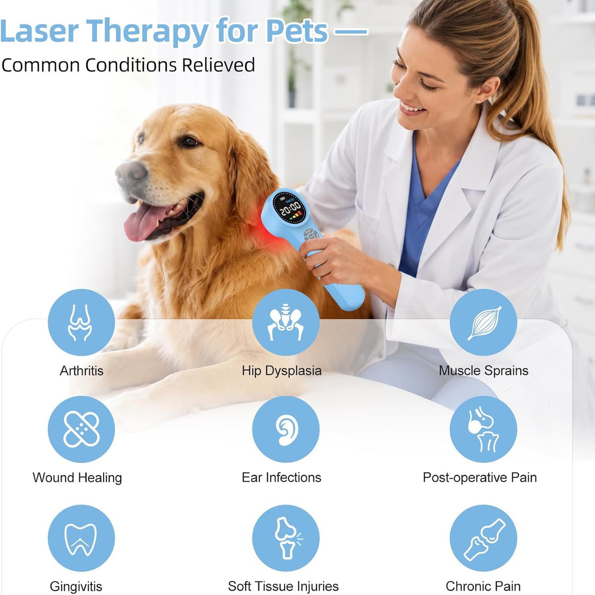 cold laser therapy for dogs, red light device showing dimensions