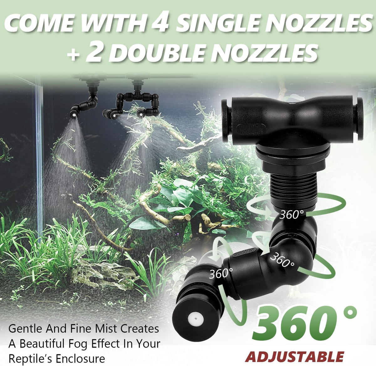 lanueva reptile humidifier quieter mister fogger with 6 shown in use
