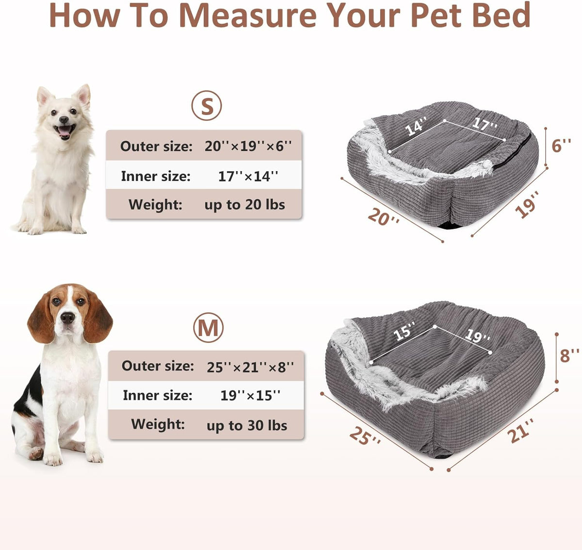 mixjoy dog beds for small medium dogs with, side view