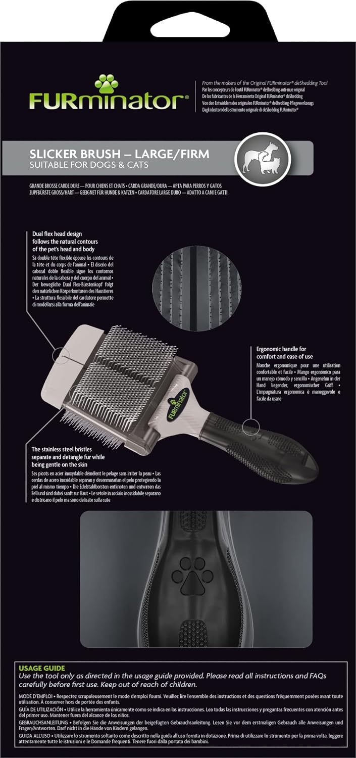 furminator large slicker brush for dogs & cats, side view