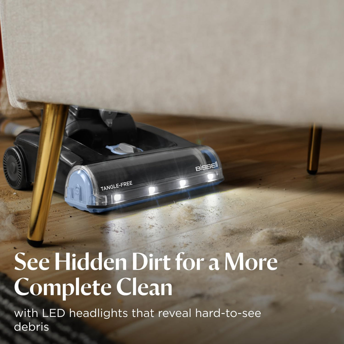 bissell cleanview max tangle-free rewind pet vacuum, 4073l shown in use