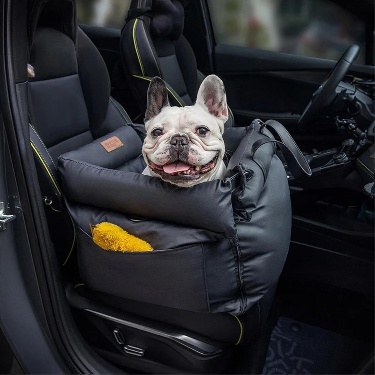 funnyfuzzy luxury dog car seat for small medium, side view