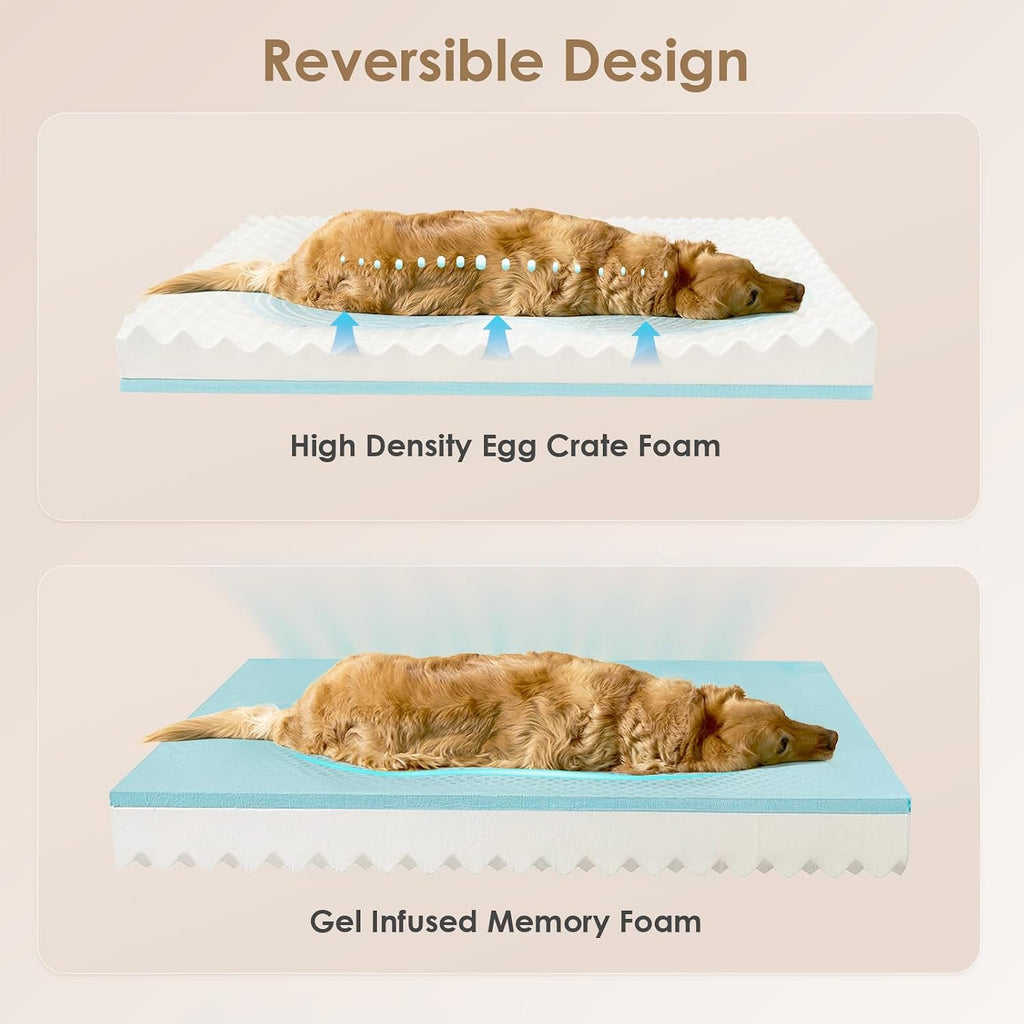 eheyciga orthopedic dog bed medium size, memory foam, close-up detail