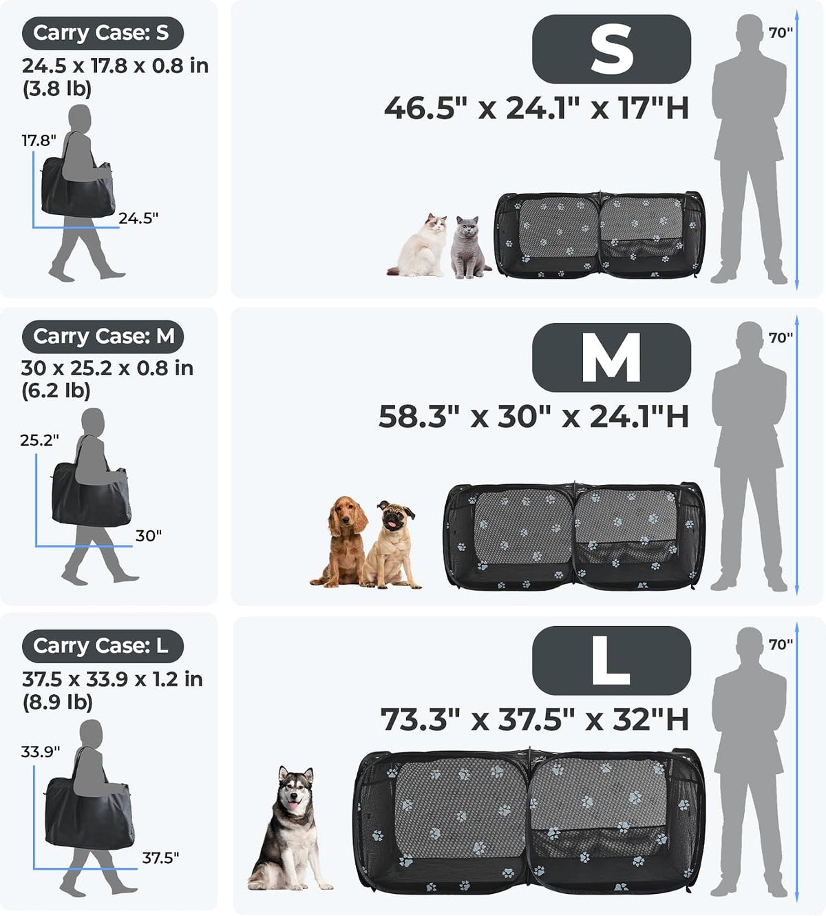 2-in-1 dog playpen 46.5''pop up cat pet playpen shown in use
