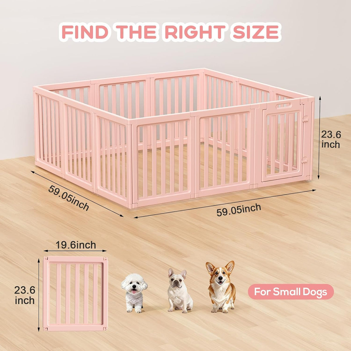 dog playpen indoor,puppy playpen,pink 23.6" h,12 panels shown in use