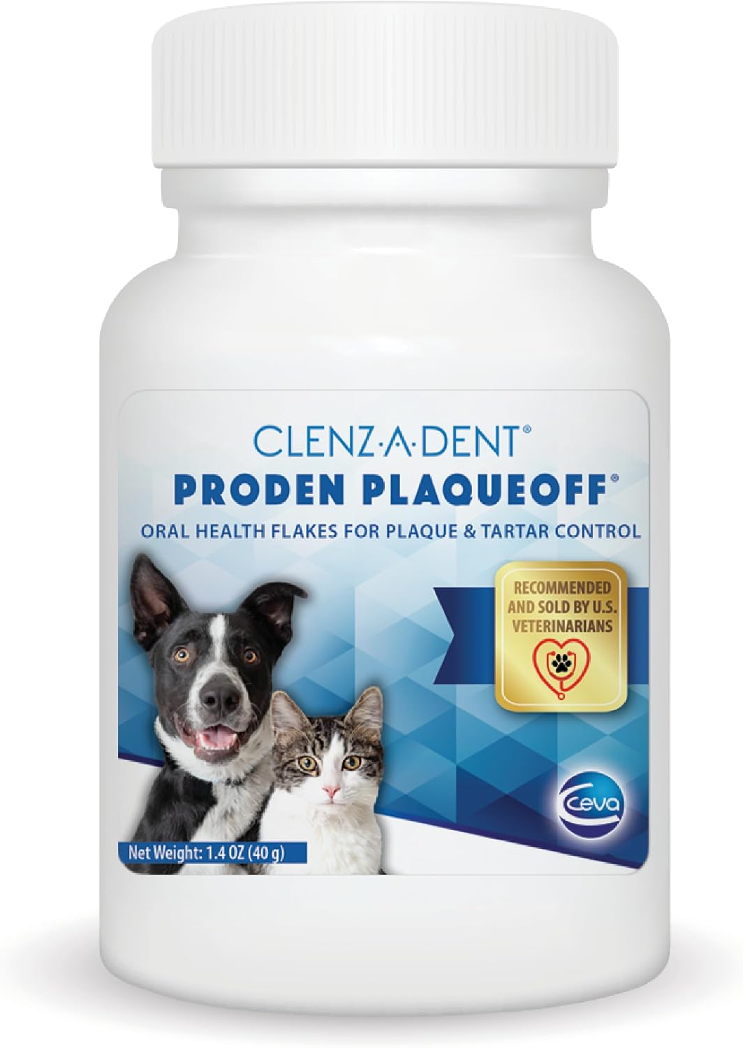 clenz-a-dent proden plaqueoff oral health flakes for dogs, main product view