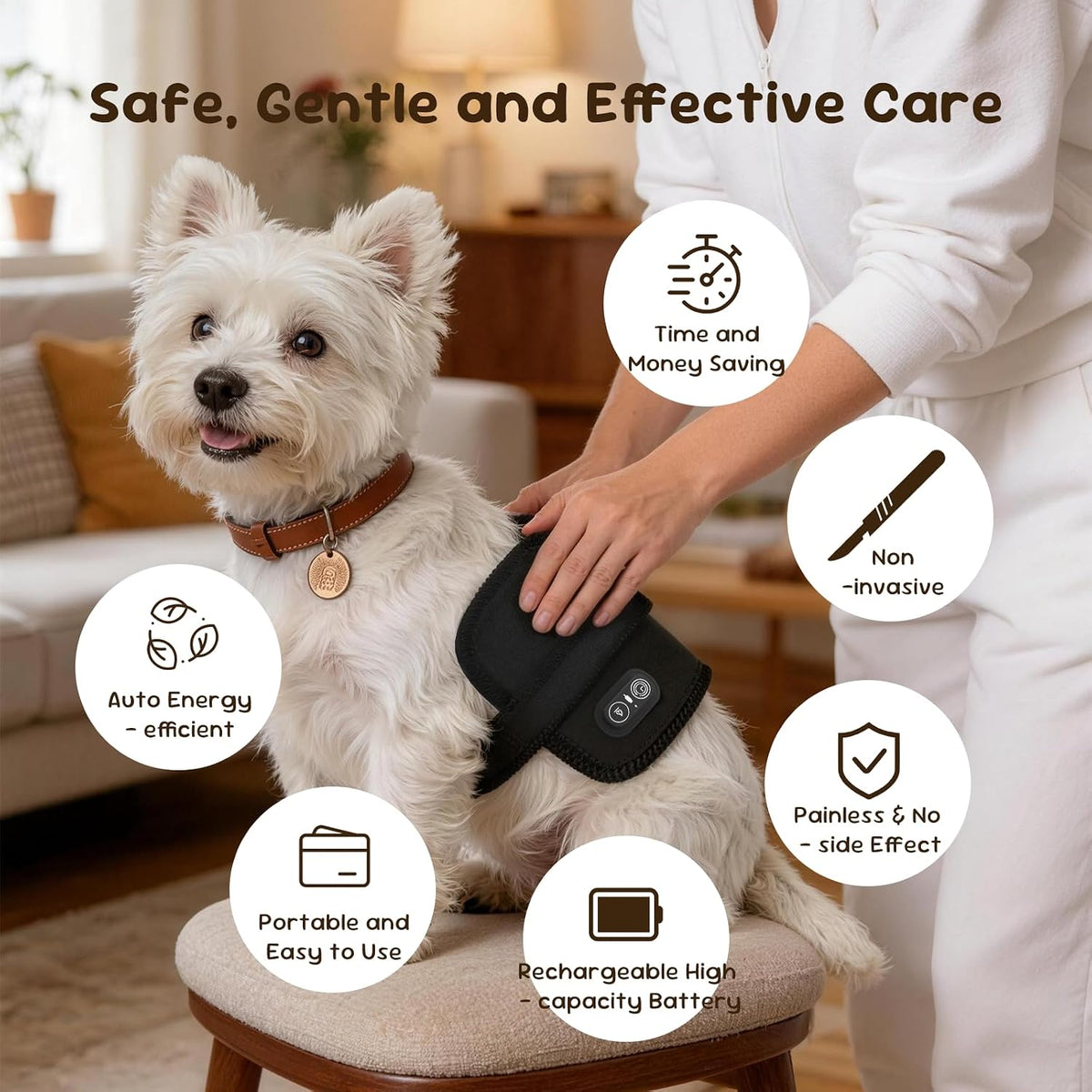 red light therapy belt for dogs pain relief showing dimensions