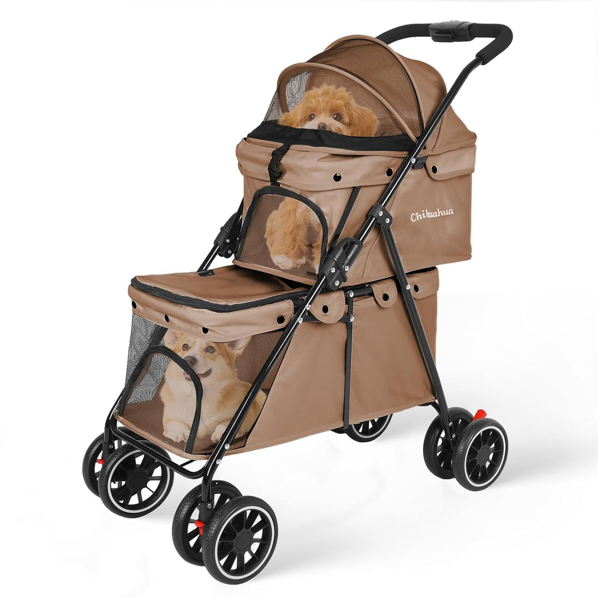 double pet stroller for dogs and cats,cat strollers, main product view