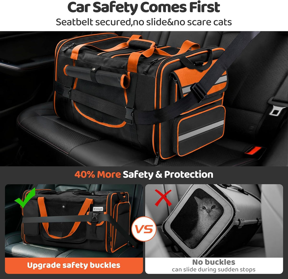 expandable extra large cat carrier for 2 cats, close-up detail
