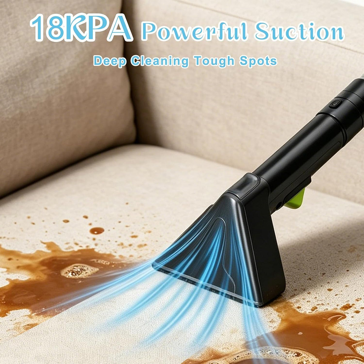 18kpa carpet cleaner machine, portable carpet and upholstery shown in use