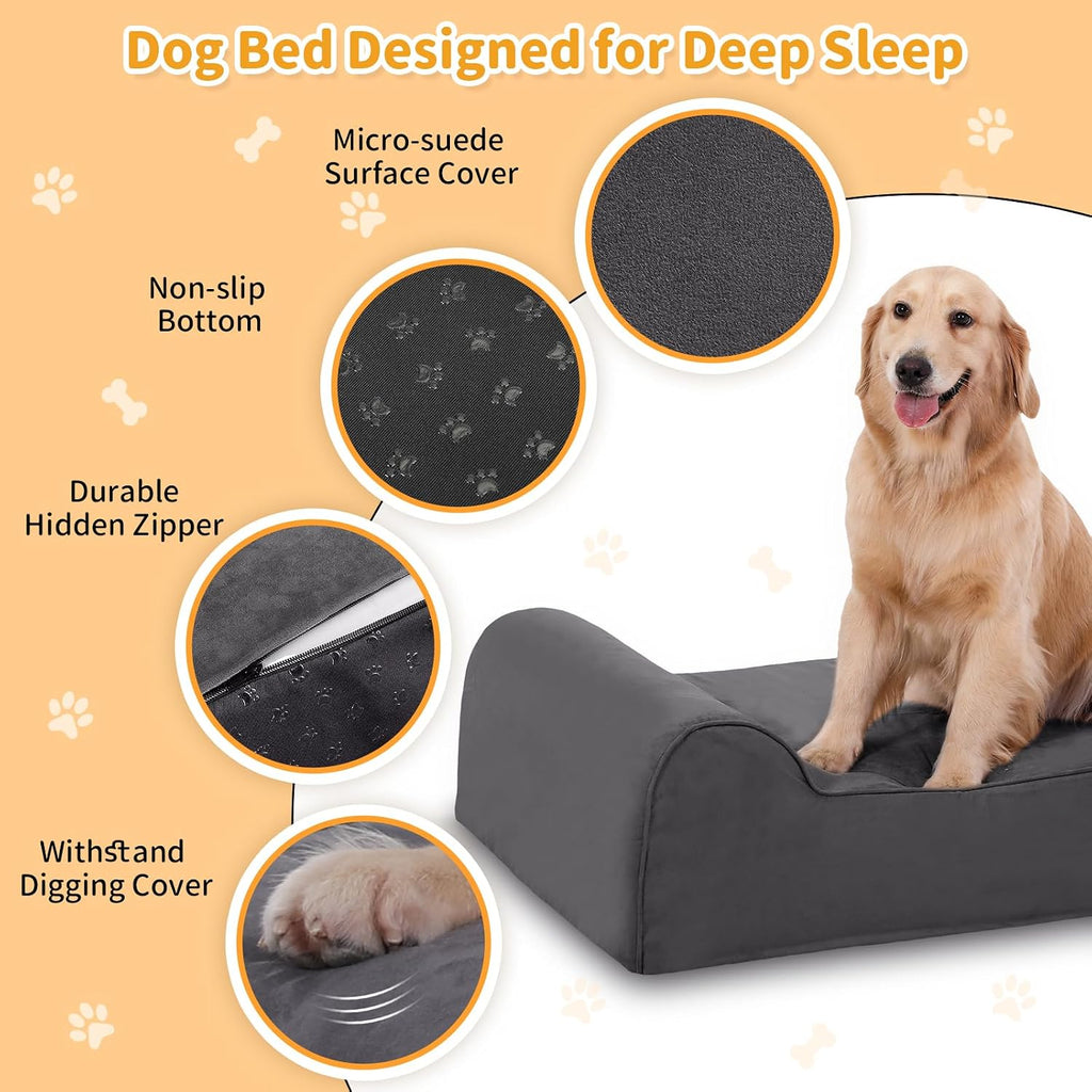 rainmr orthopedic dog beds for large dogs, 7", close-up detail
