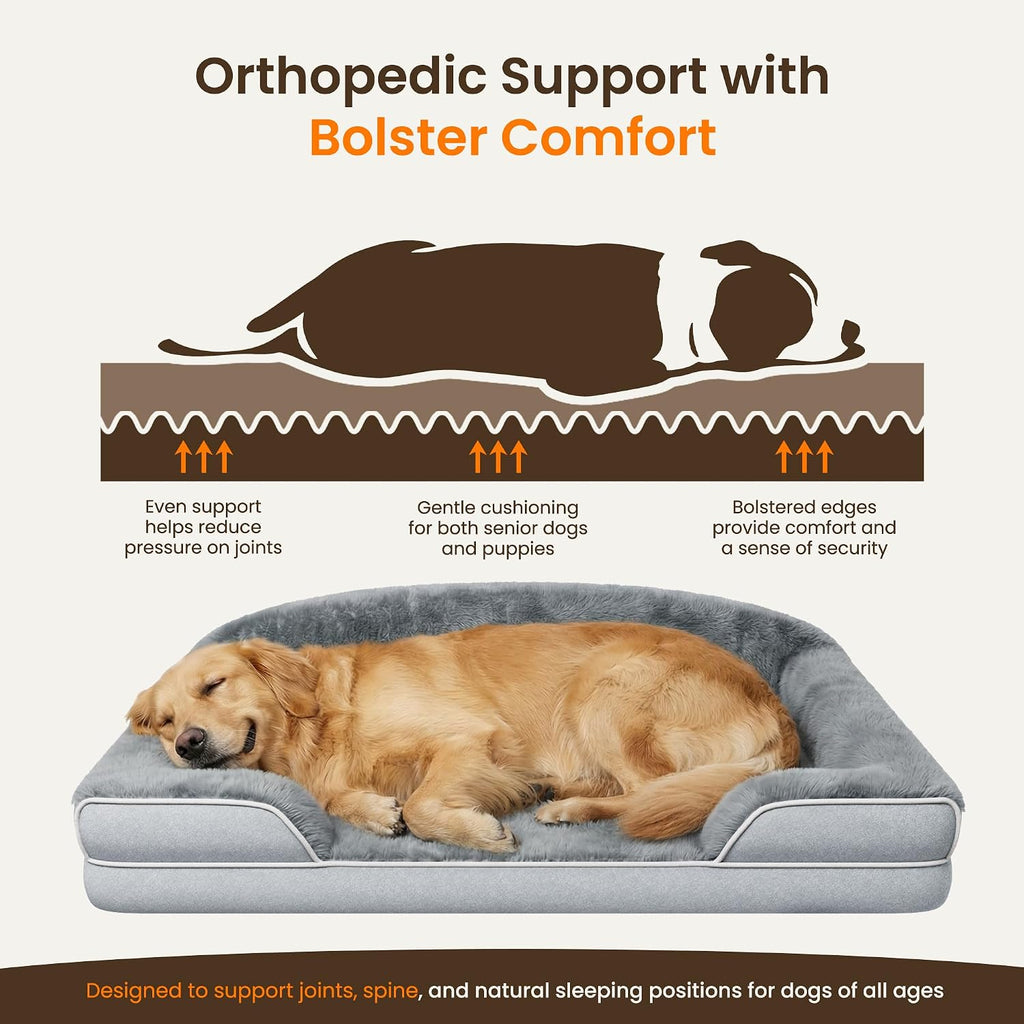 orthopedic dog bed for extra large dogs, 45"x30", side view