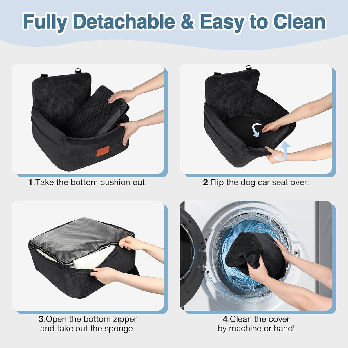 wooaidagg dog car seat for small dogs under showing dimensions