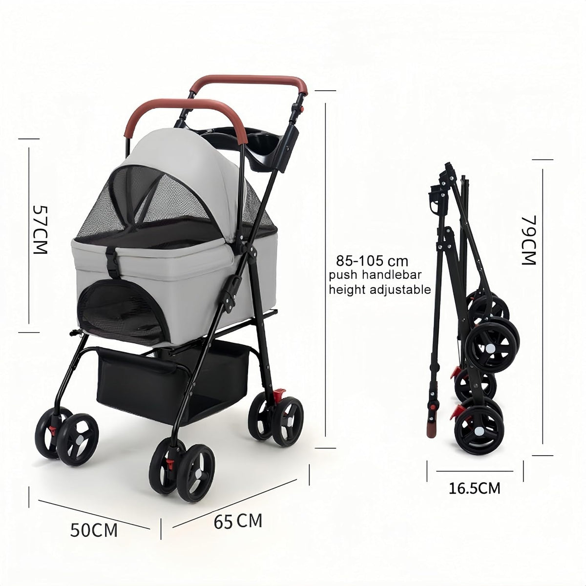 pet stroller-folding 4 wheels cat/dog stroller for medium, package contents
