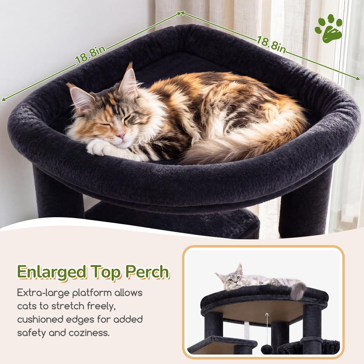globlazer 74in heavy duty cat tree tower for shown in use