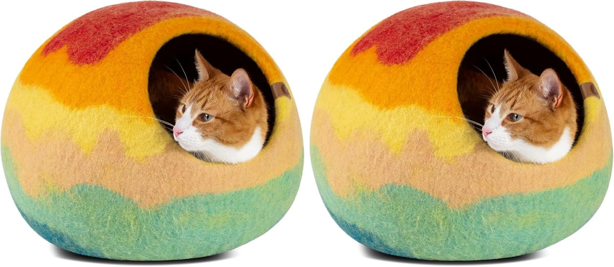 meowfia cat cave – premium felt cat bed, main product view