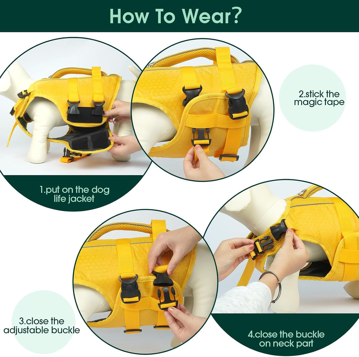 kuoser dog life jacket, high flotation reflective dog, package contents