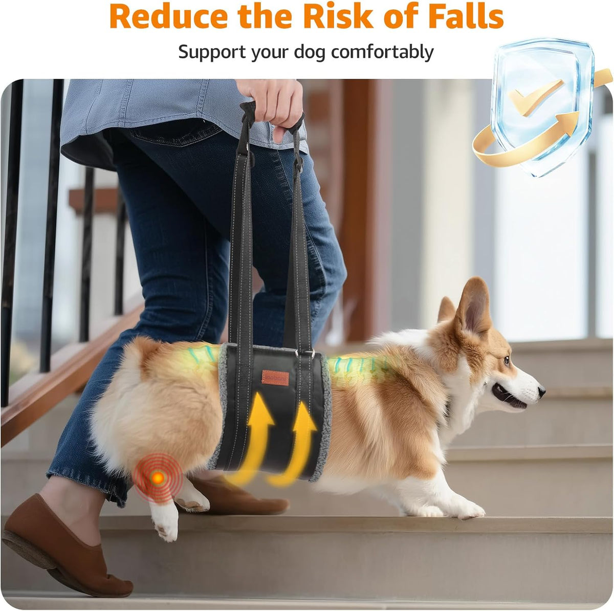 loobani dog sling for large dogs hind leg, side view