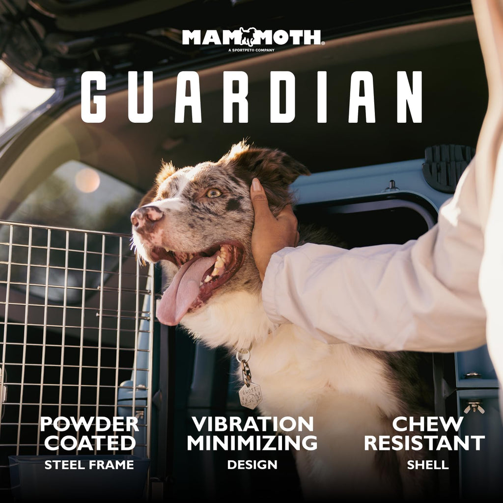 mammoth guardian dog kennel 36" heavy duty travel shown in use