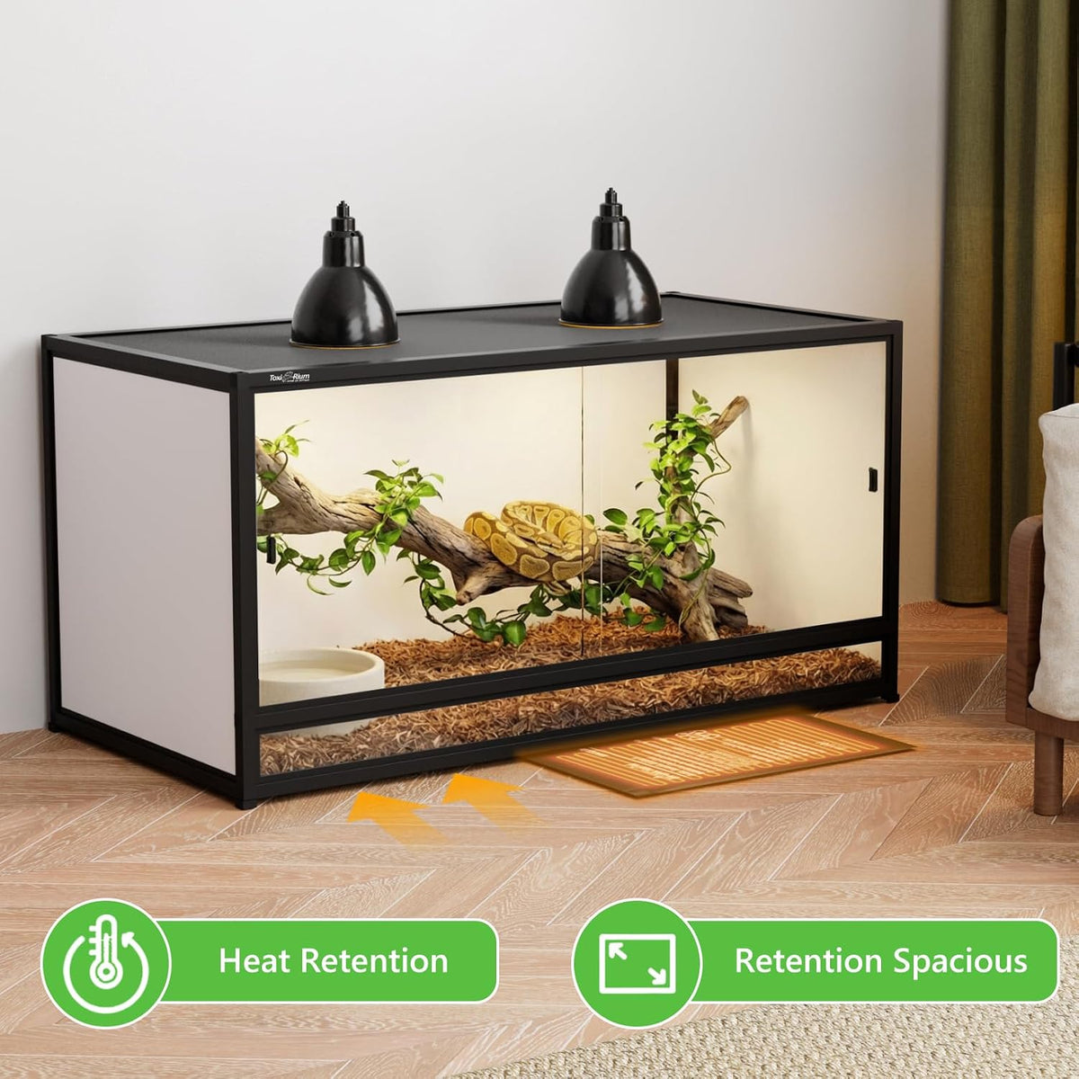 120 gallon pvc reptile enclosure 48"x24"x24" – large, close-up detail