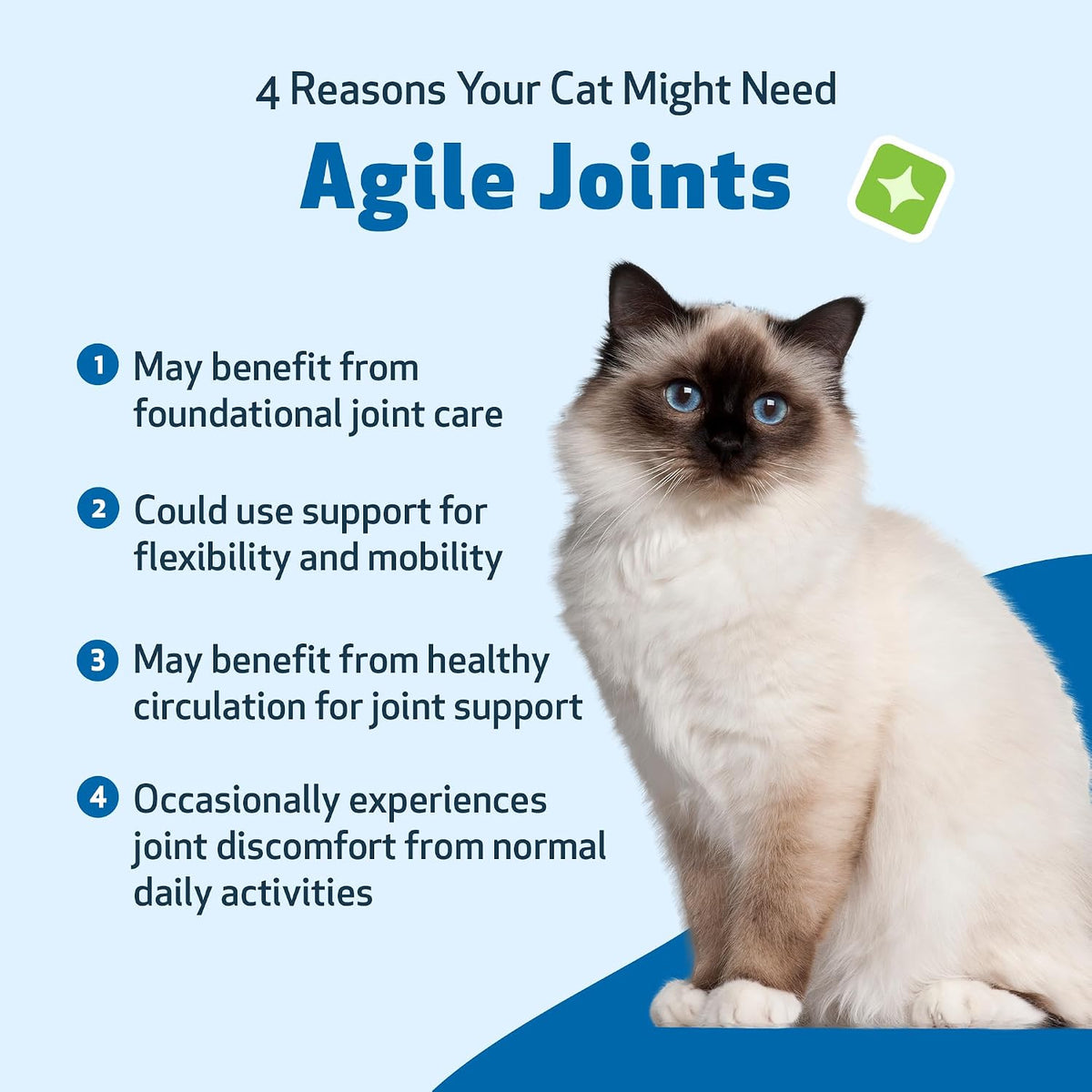 pet wellbeing agile joints for cats - hip, close-up detail