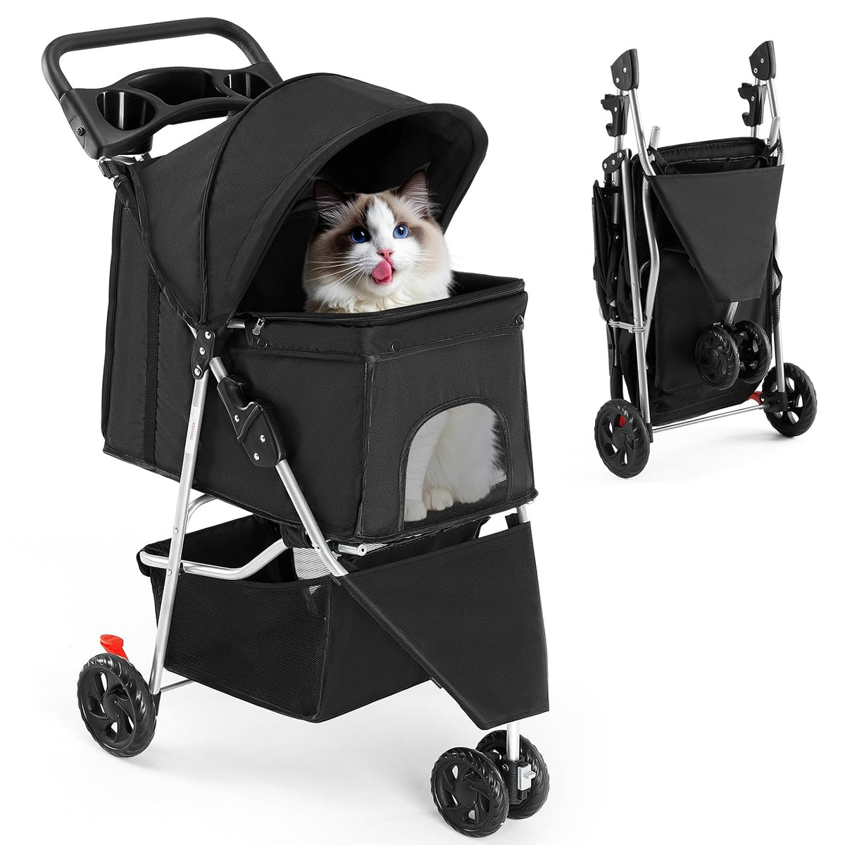 3 wheel dogs stroller for small to medium on a desk or shelf
