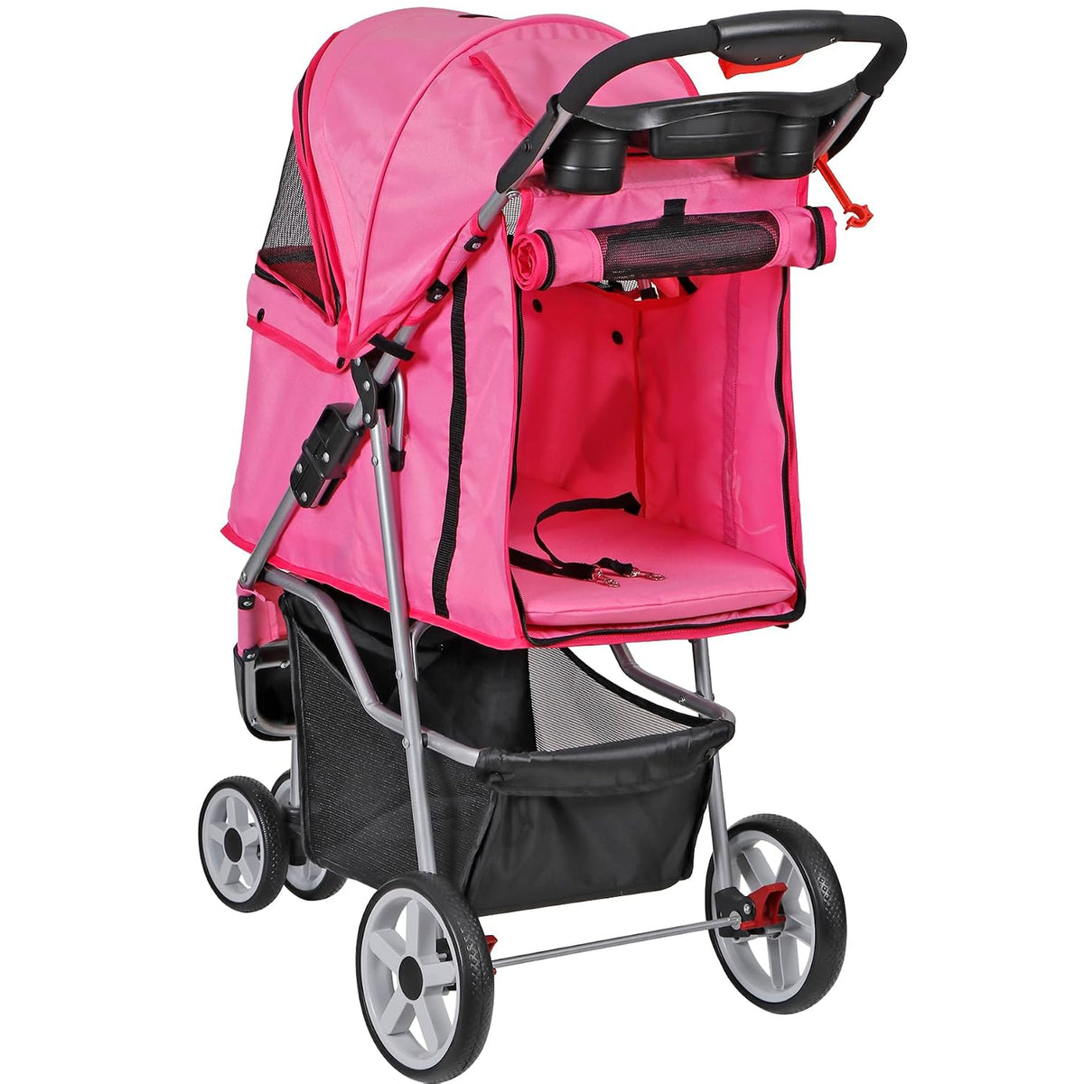foldable pet stroller for cats and dogs 3 showing dimensions