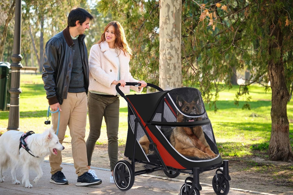 large dog stroller-4 wheel pet strollers for medium, side view