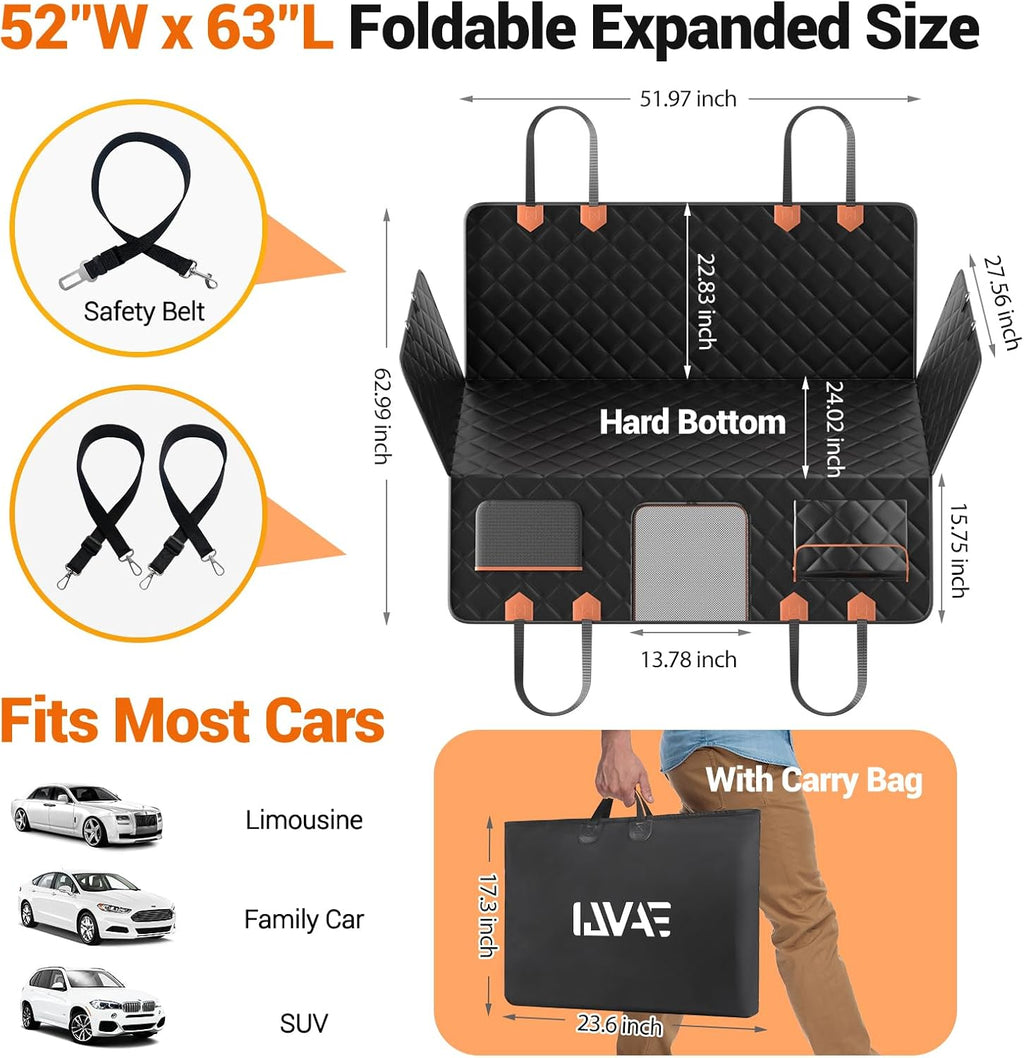 ijvae dog seat cover for back seat, hard, package contents