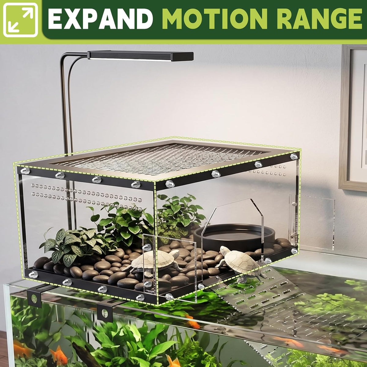 alotiki xl turtle basking platform for 17-27.5 in, side view