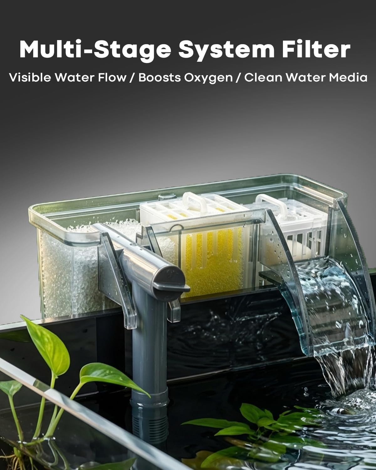 10 gallon aquarium set glass fish tank, heater shown in use