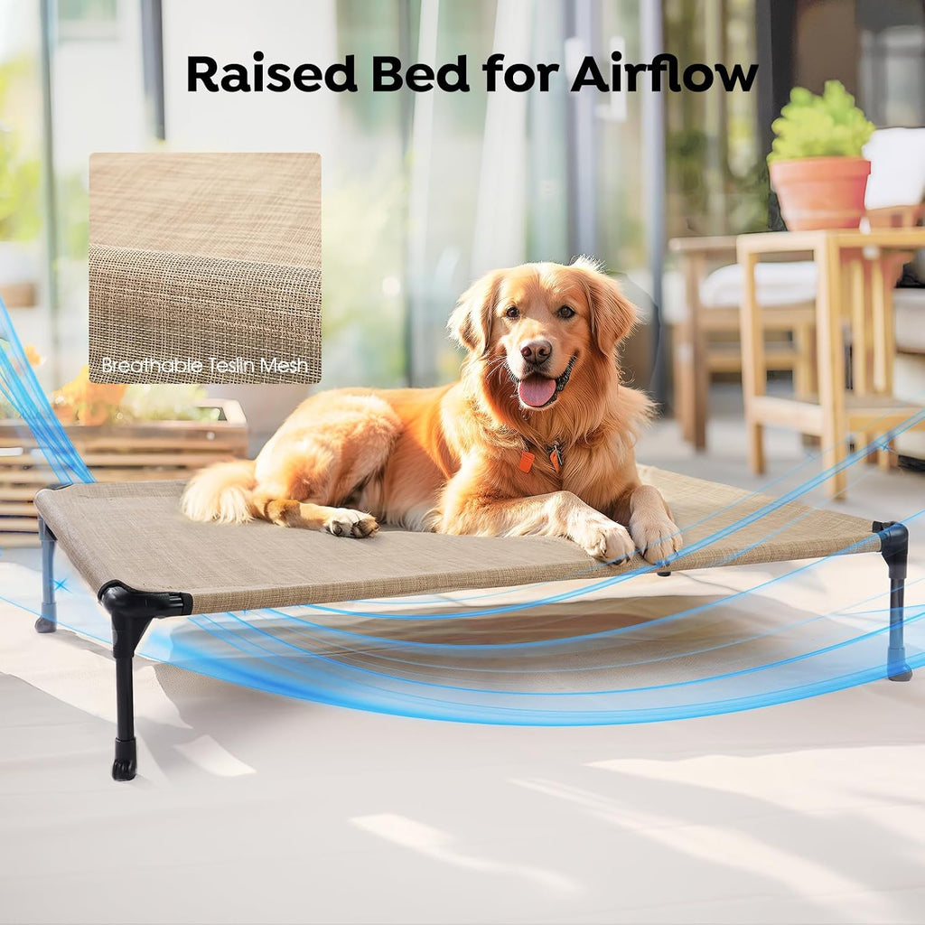 veehoo outdoor elevated dog bed with waterproof bolster, package contents
