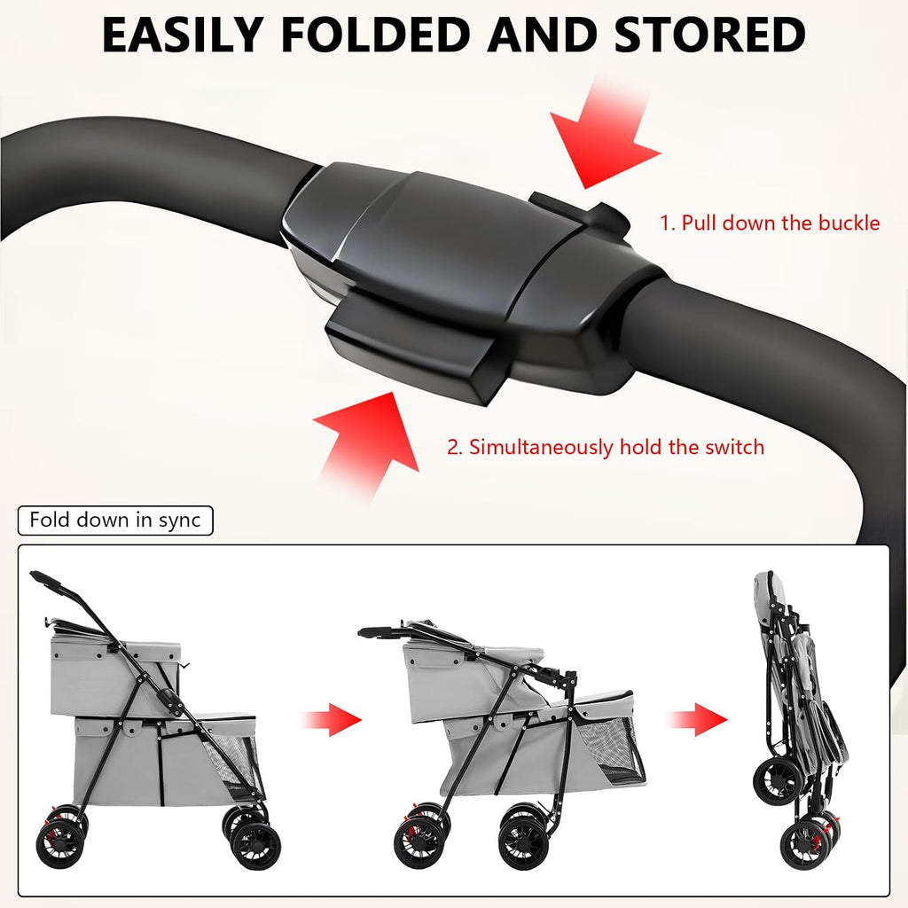 double pet stroller for medium small dogs and, package contents
