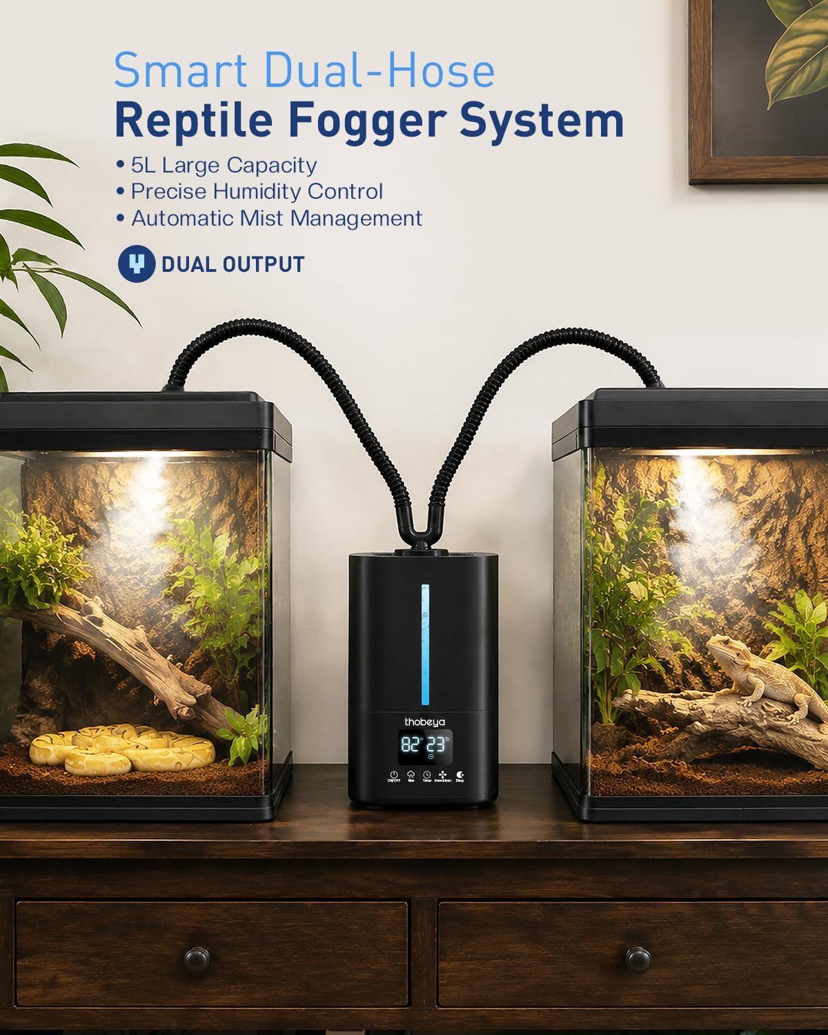 1.32 gal / 5l reptile fogger humidifier with shown in use