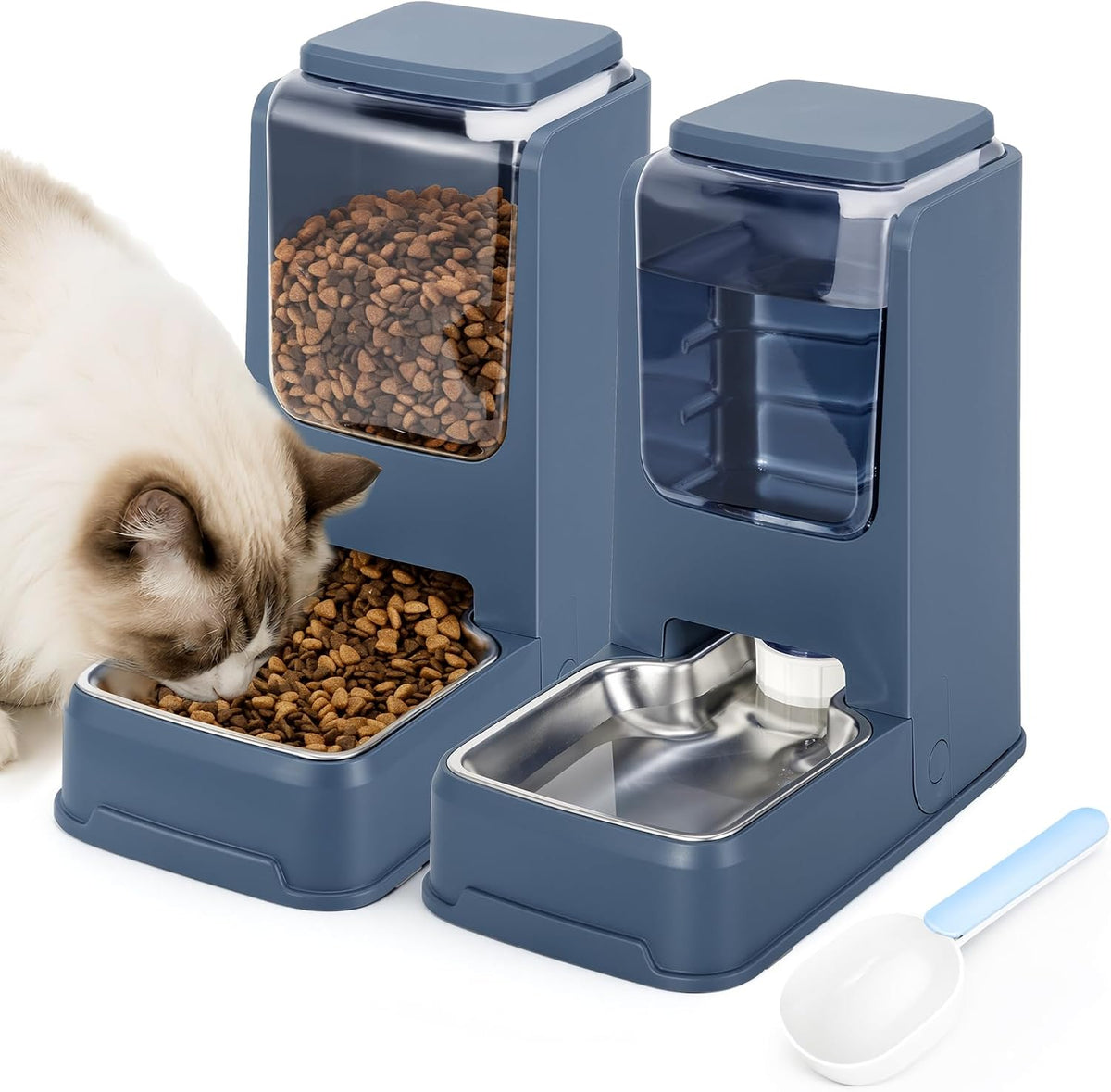 automatic cat feeder stainless steel gravity food and, main product view