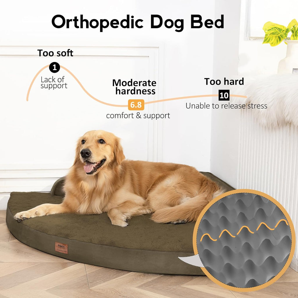 mekiy orthopedic waterproof dog bed with sides for shown in use