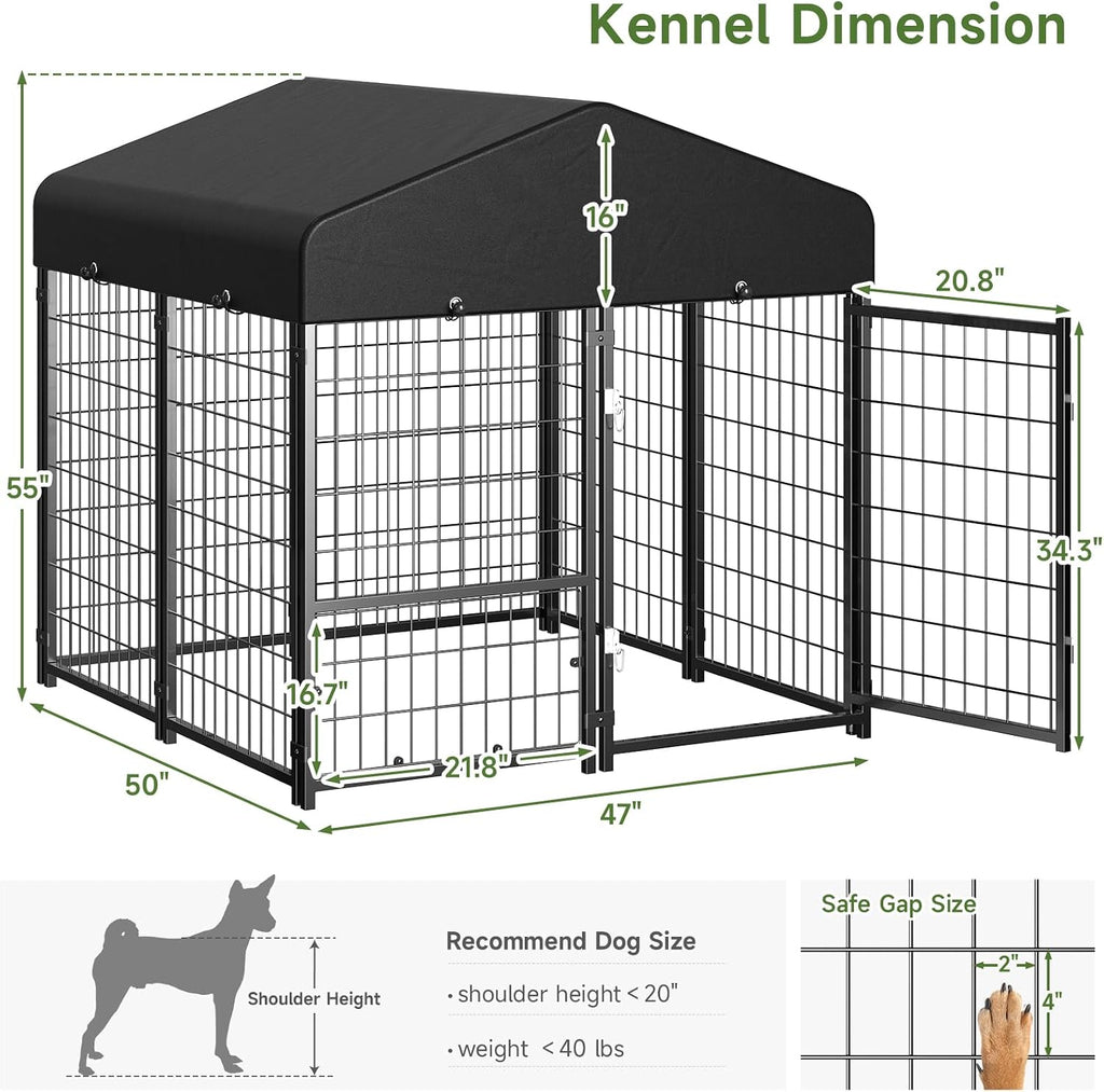 dog kennel outdoor, outside dog kennel with roof, package contents