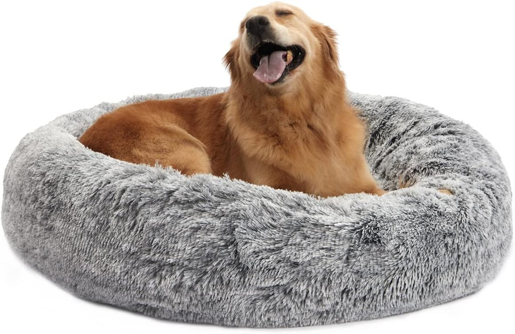 bedfolks calming fluffy donut dog bed for large, main product view