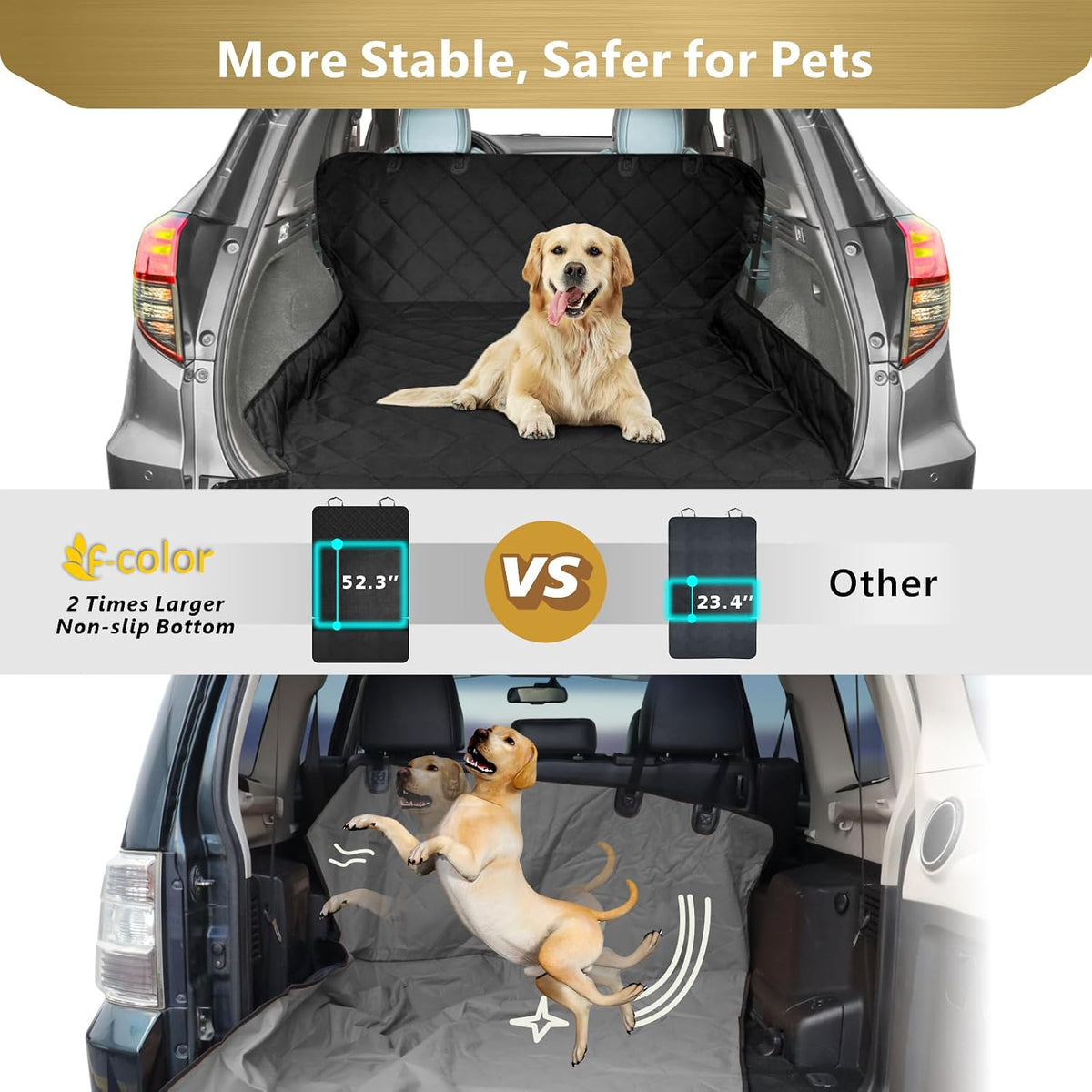 suv cargo liner for dogs - trunk cover, side view