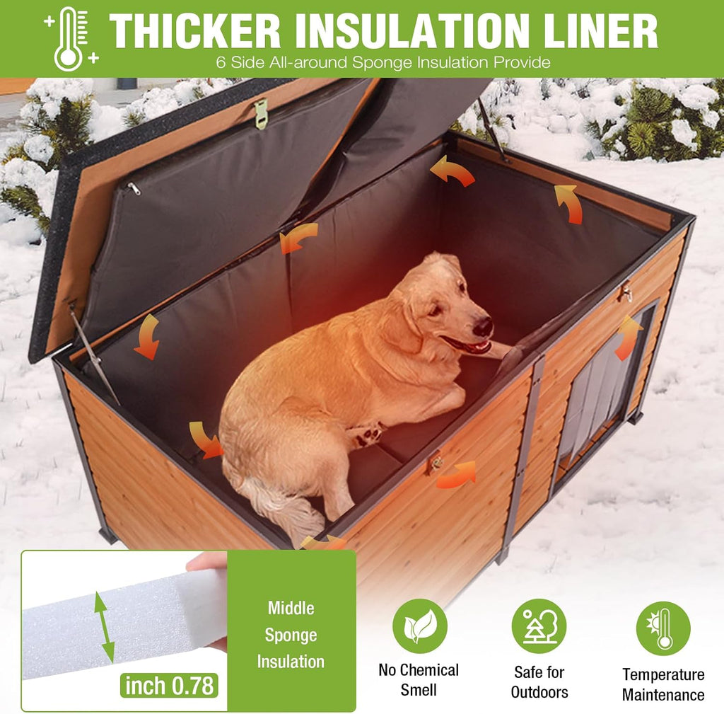 gutinneen extra large heated dog house outdoor insulated on a desk or shelf