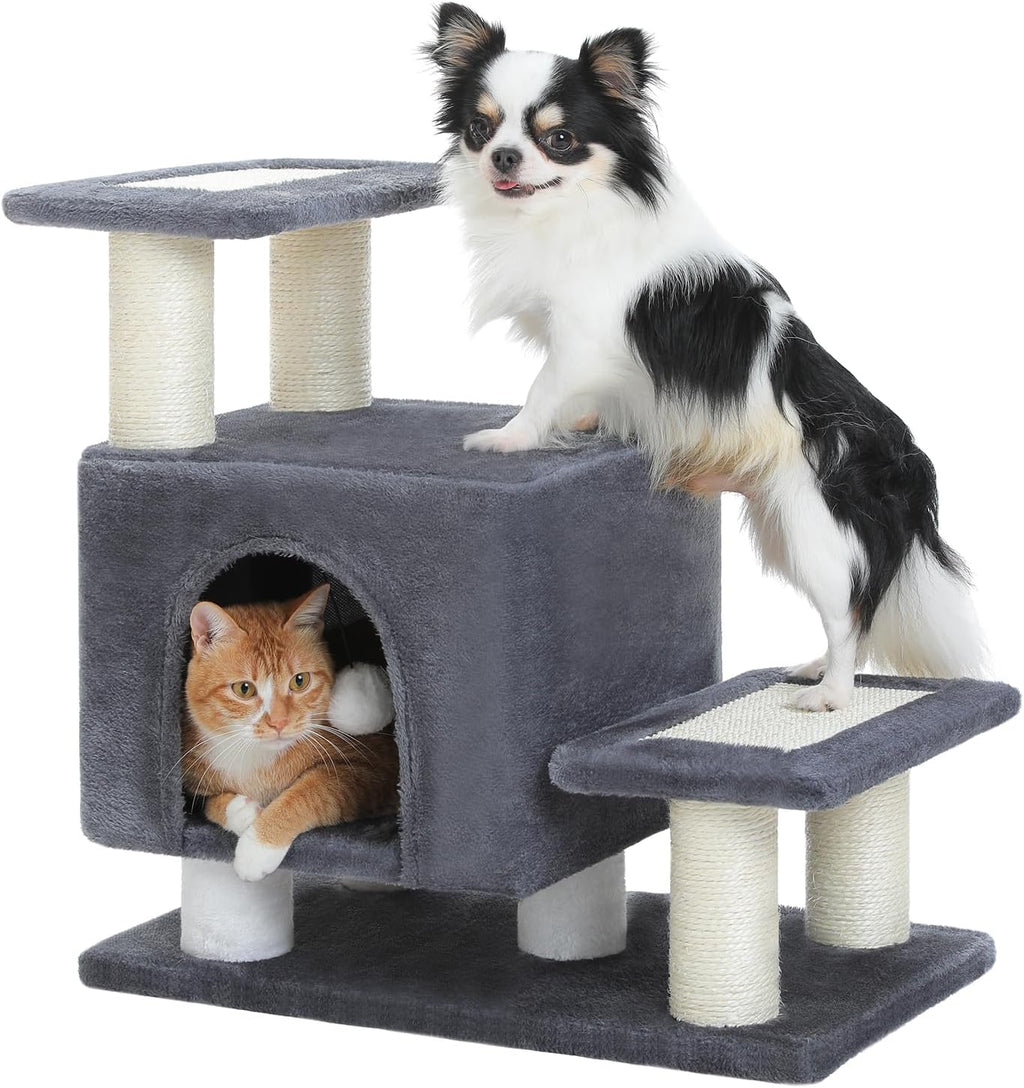 3-in-1 cat stairs with scratching post & condo, main product view