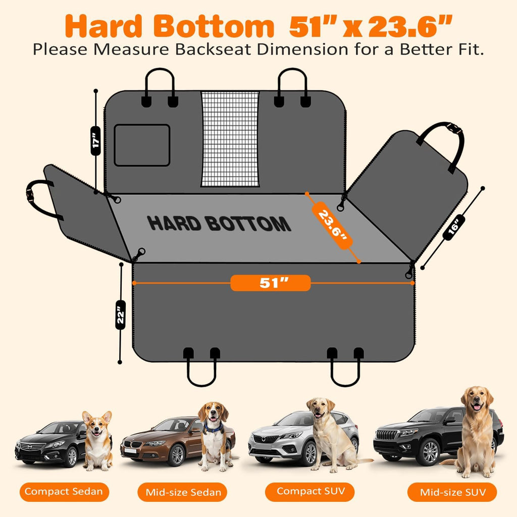 urpower hard bottom dog car seat cover for showing dimensions
